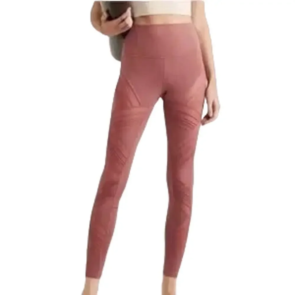 ALO Yoga Interlace Mesh Leggings in Rosewood Pink WOMEN'S XS